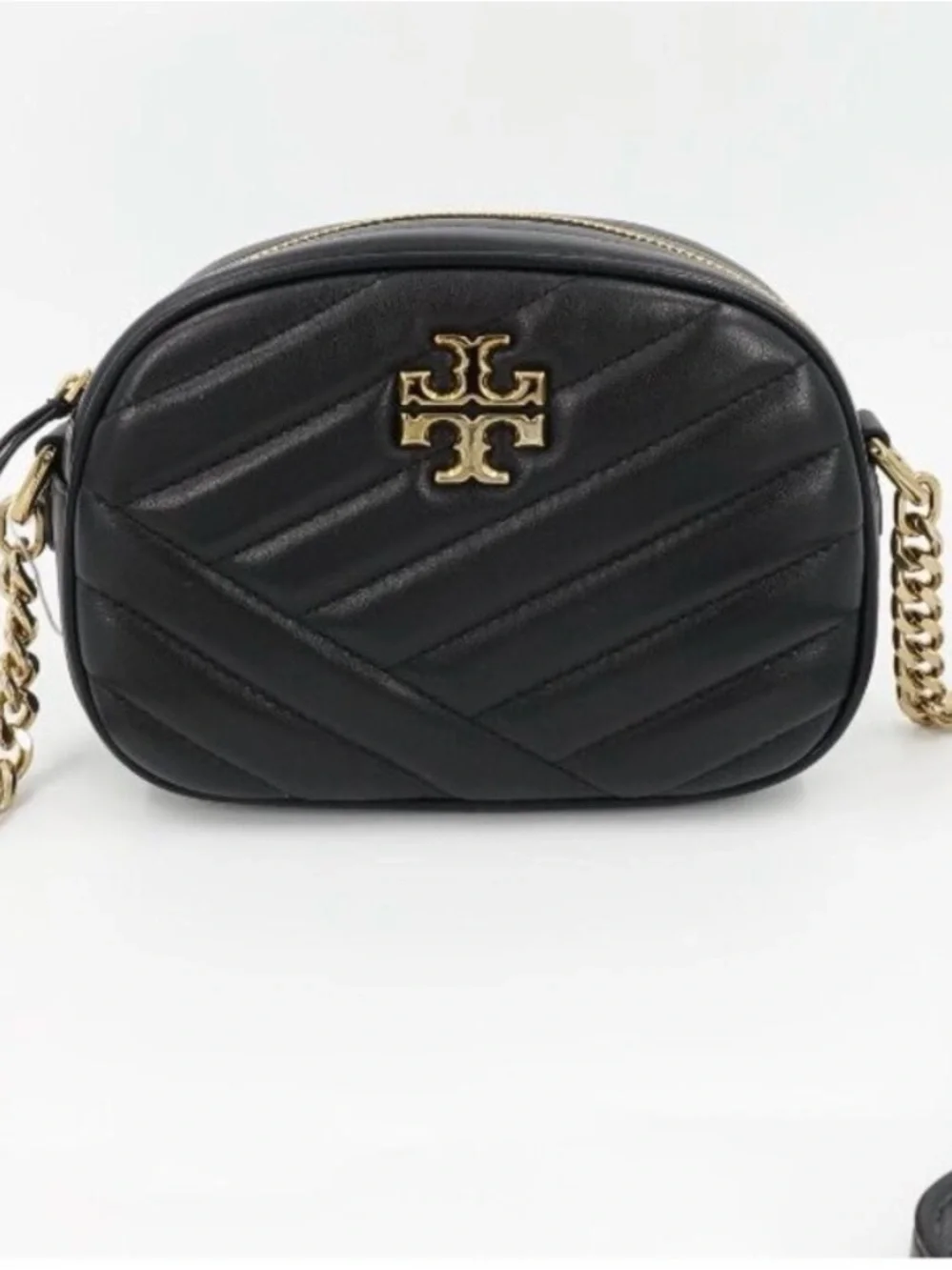 Tory Burch Black KIRA CHEVRON SM Camera Bag